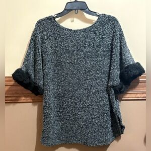 💠 STYLE & CO Tunic Sweater Charcoal Short Sleeve Size Medium